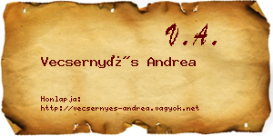 Vecsernyés Andrea névjegykártya