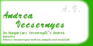 andrea vecsernyes business card